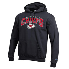 Kansas City Chiefs Champion Powerblend Arch over Logo Hoodie - Black sale