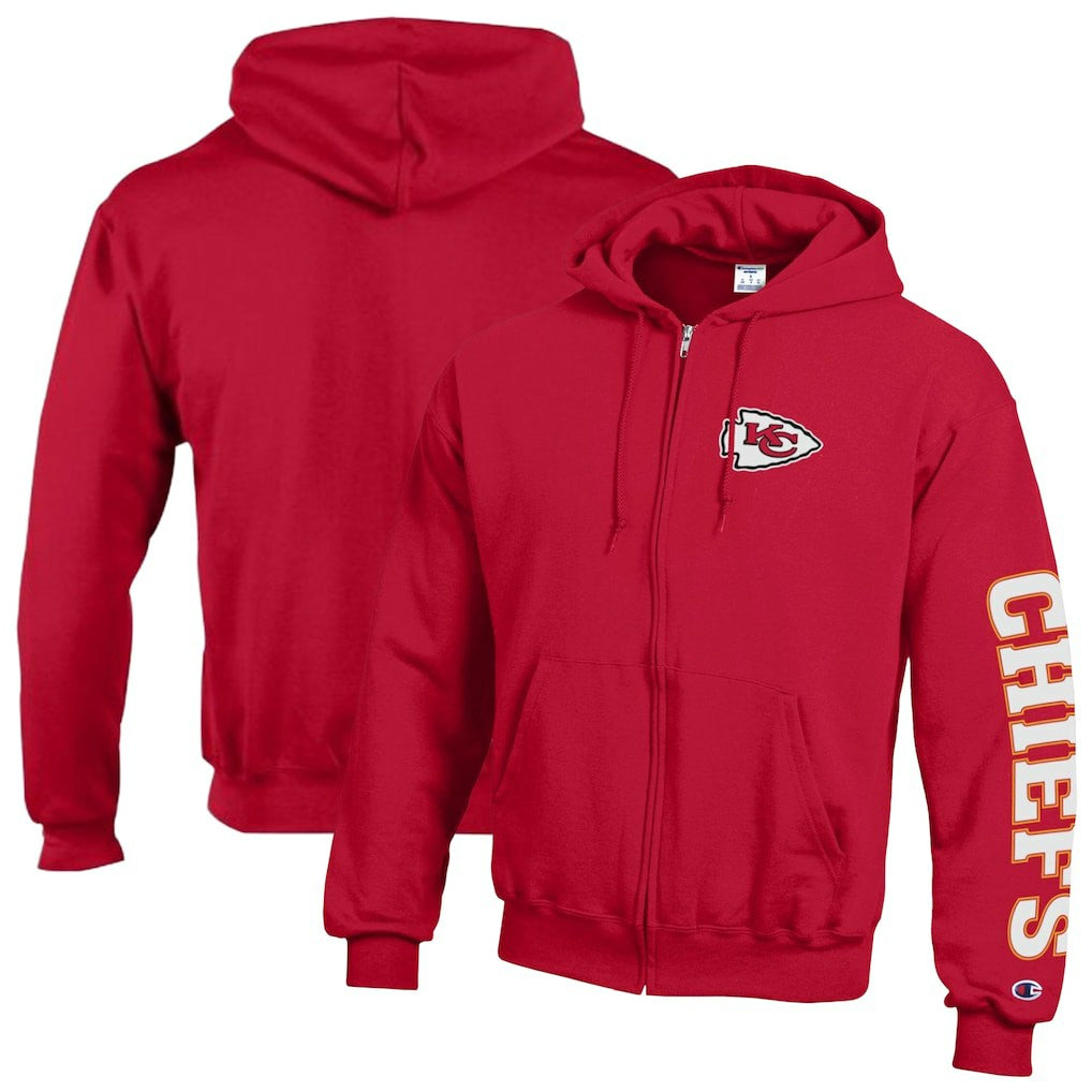 Kansas City Chiefs Champion Powerblend Fleece Full-Zip Hoodie - Red cheap
