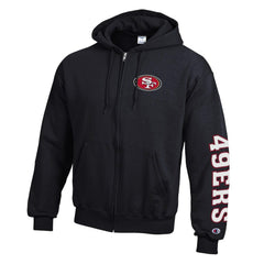 San Francisco 49ers Champion Powerblend Fleece Full-Zip Hoodie - Black discount
