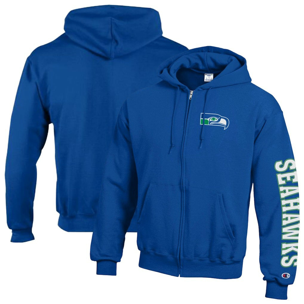 Seattle Seahawks Champion Powerblend Fleece Full-Zip Hoodie - Royal online