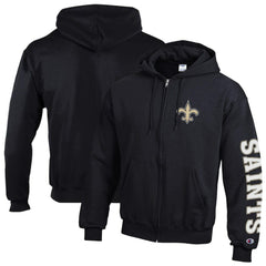 New Orleans Saints Champion Powerblend Fleece Full-Zip Hoodie - Black sale