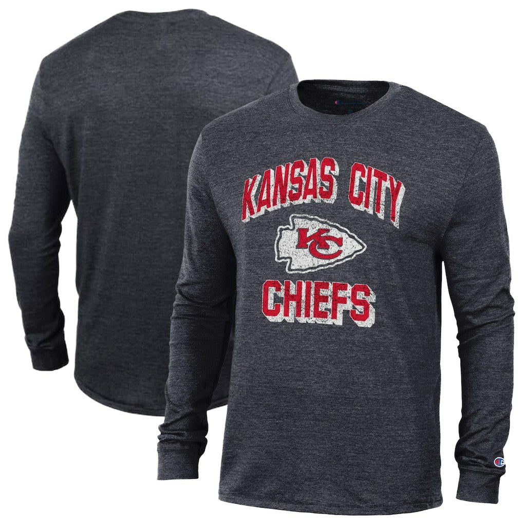 Kansas City Chiefs Champion Ultimate Tri-Blend Long Sleeve T-Shirt - Black cheap