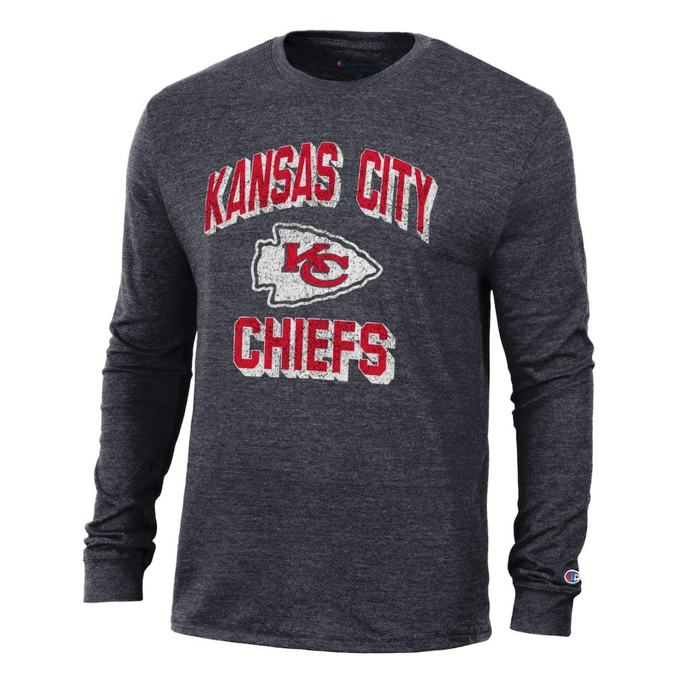 Kansas City Chiefs Champion Ultimate Tri-Blend Long Sleeve T-Shirt - Black cheap