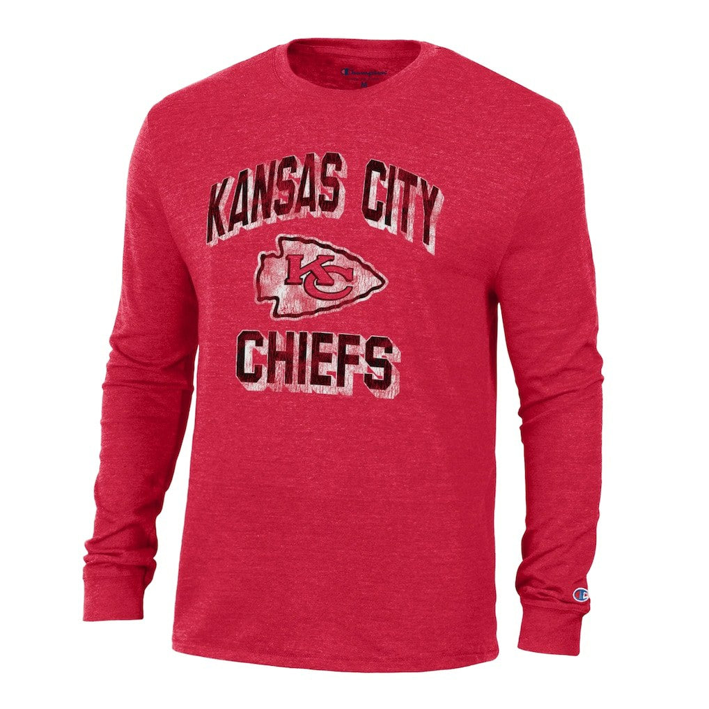 Kansas City Chiefs Champion Ultimate Tri-Blend Long Sleeve T-Shirt - Red on sale