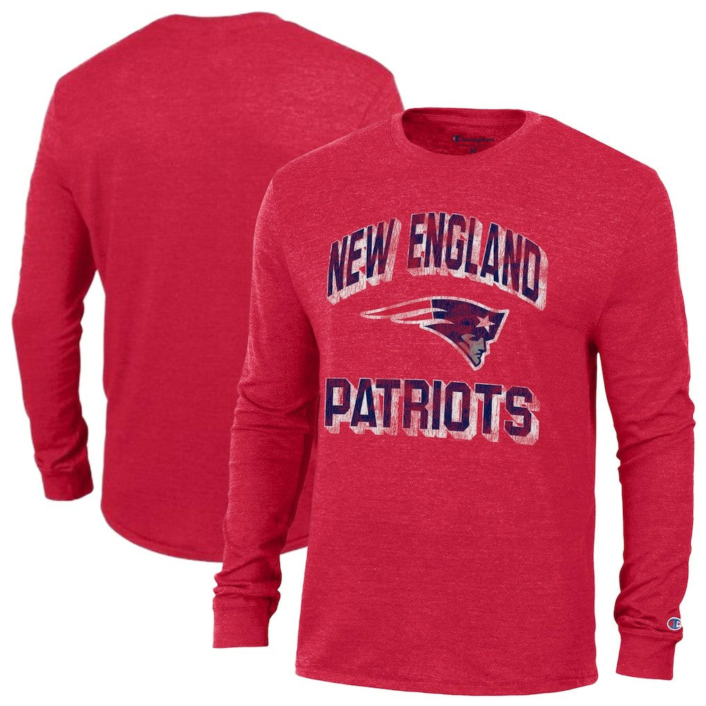 New England Patriots Champion Ultimate Tri-Blend Long Sleeve T-Shirt - Red on sale