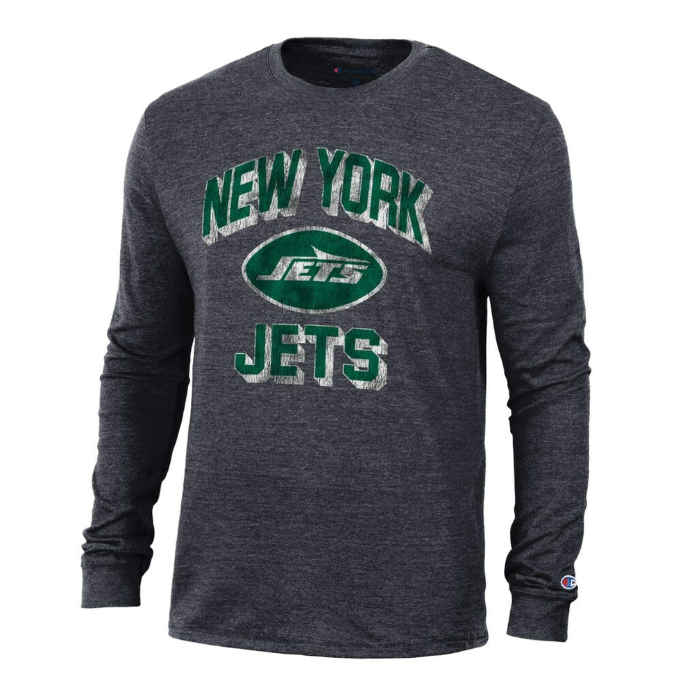 New York Jets Champion Ultimate Tri-Blend Long Sleeve T-Shirt - Heather Black sale