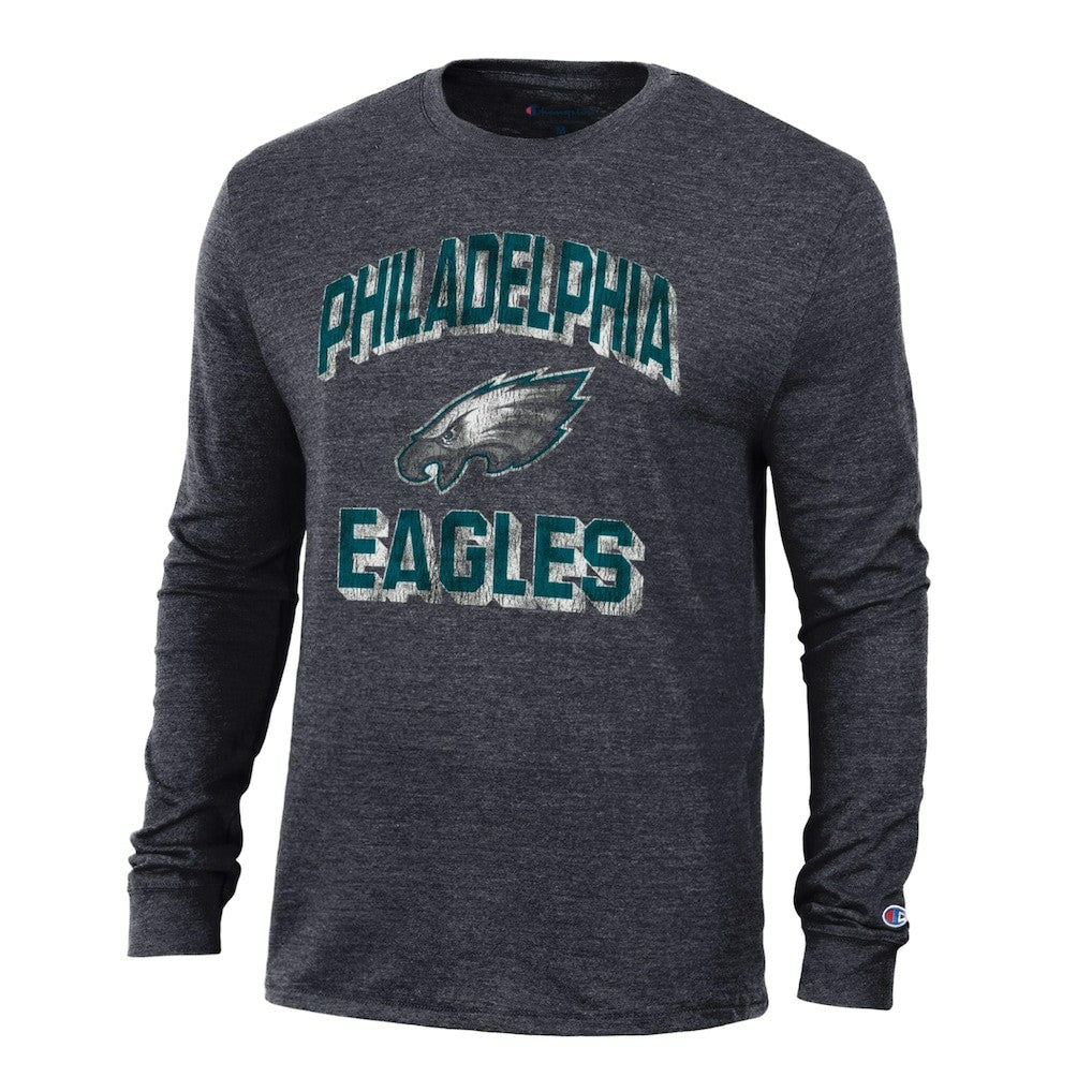 Philadelphia Eagles Champion Ultimate Tri-Blend Long Sleeve T-Shirt - Heather Black discount