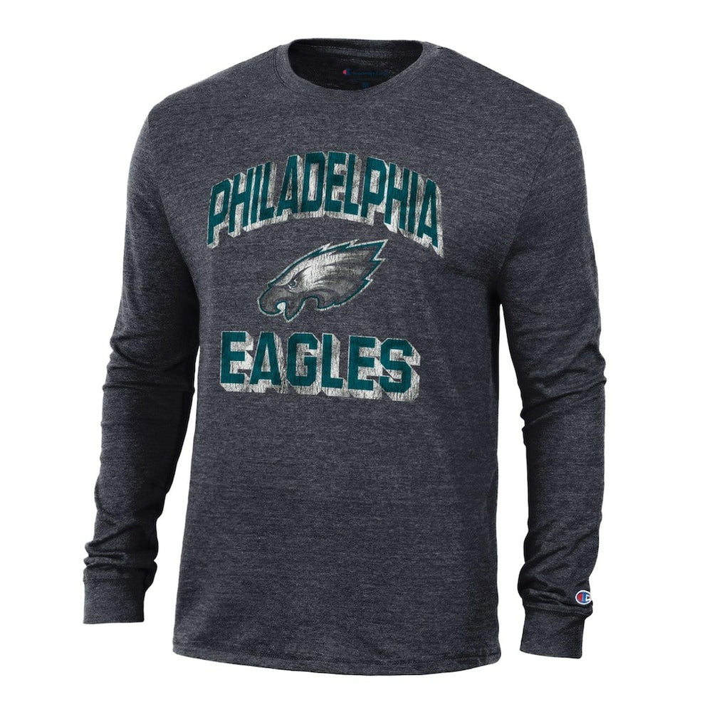 Philadelphia Eagles Champion Ultimate Tri-Blend Long Sleeve T-Shirt - Heather Black discount