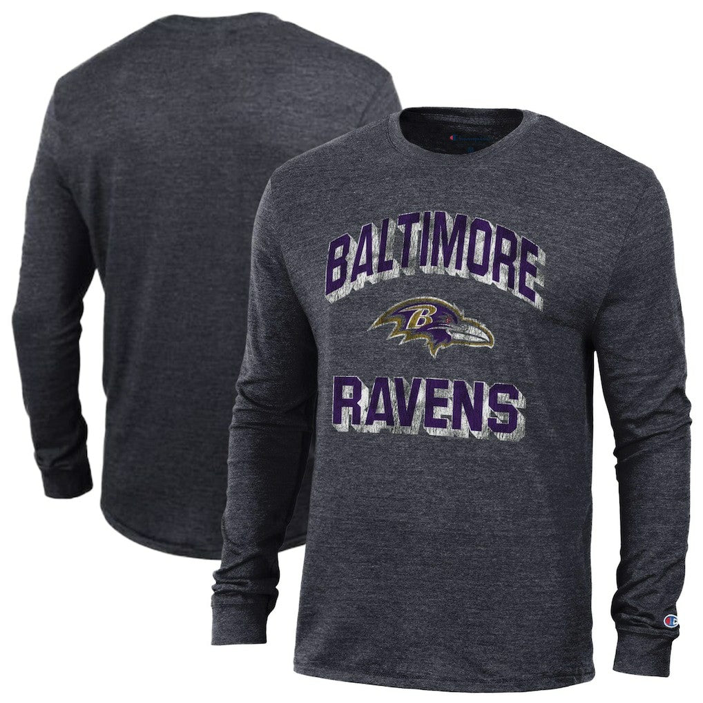Baltimore Ravens Champion Ultimate Tri-Blend Long Sleeve T-Shirt - Black cheap