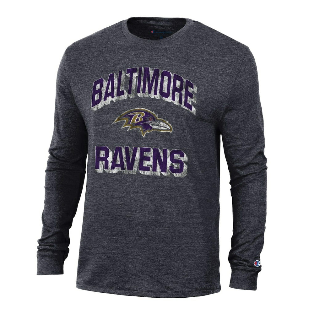 Baltimore Ravens Champion Ultimate Tri-Blend Long Sleeve T-Shirt - Black cheap