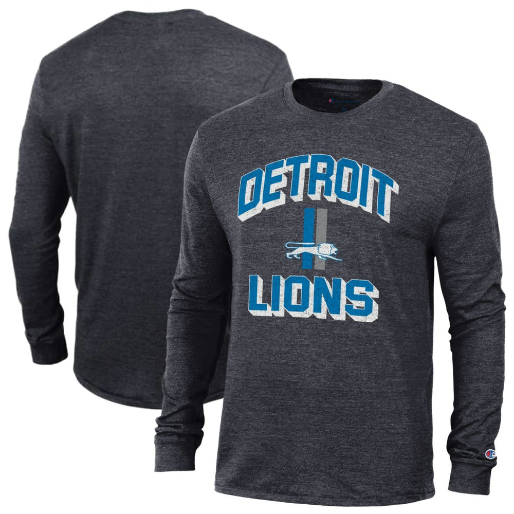 Detroit Lions Champion Ultimate Tri-Blend Long Sleeve T-Shirt - Heather Charcoal cheap
