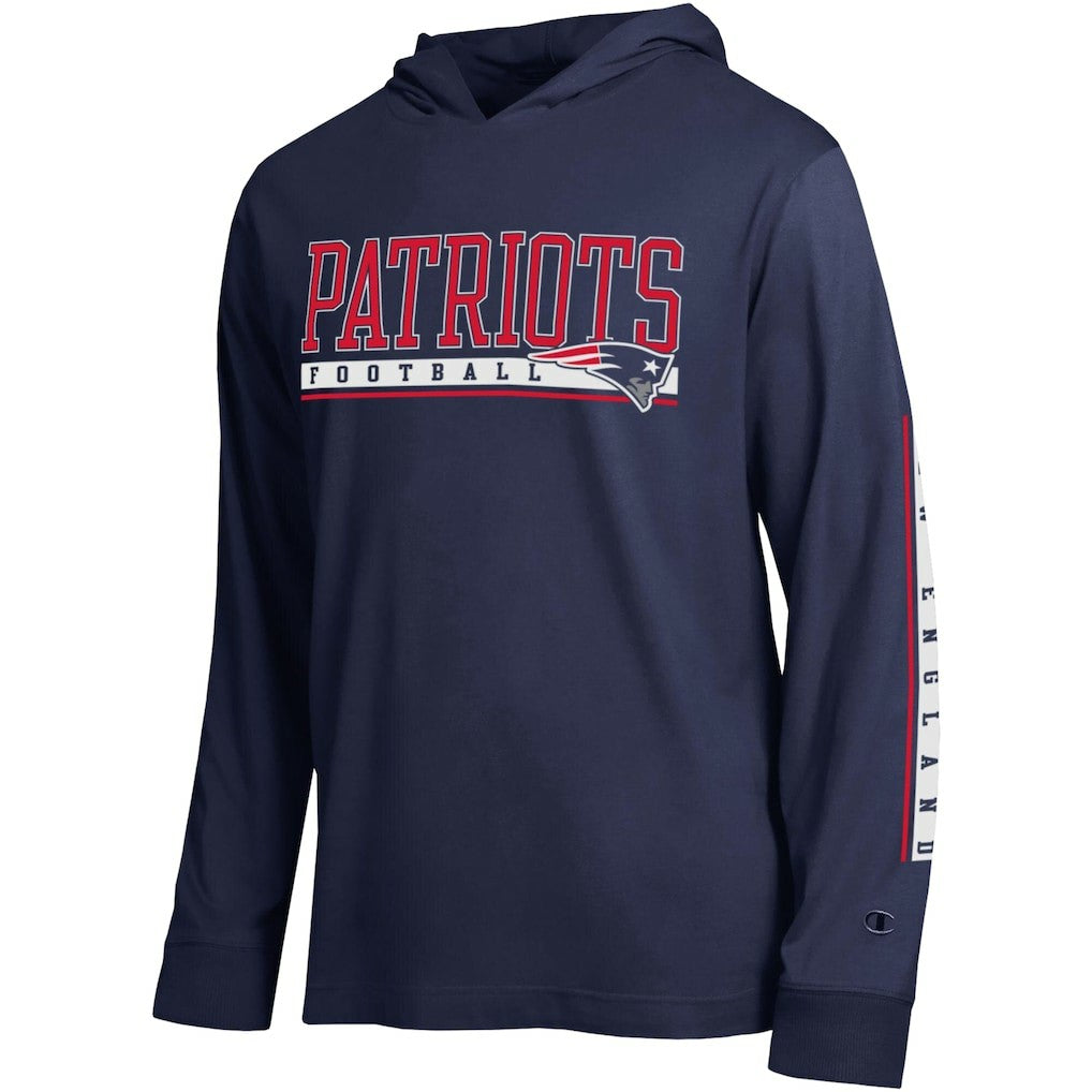 New England Patriots Champion All Star Hoodie T-Shirt - Navy for sale