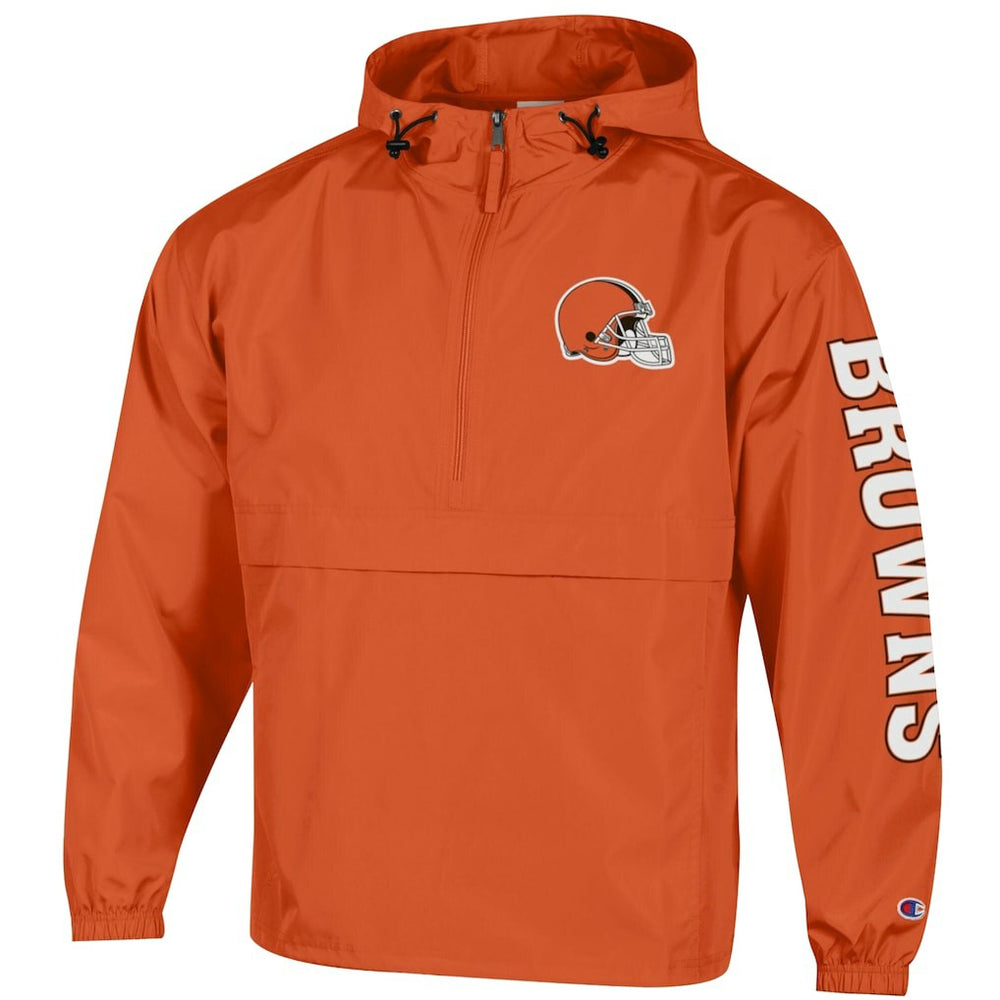 Cleveland Browns Champion Packable Windbreaker Half-Zip Jacket - Orange on sale