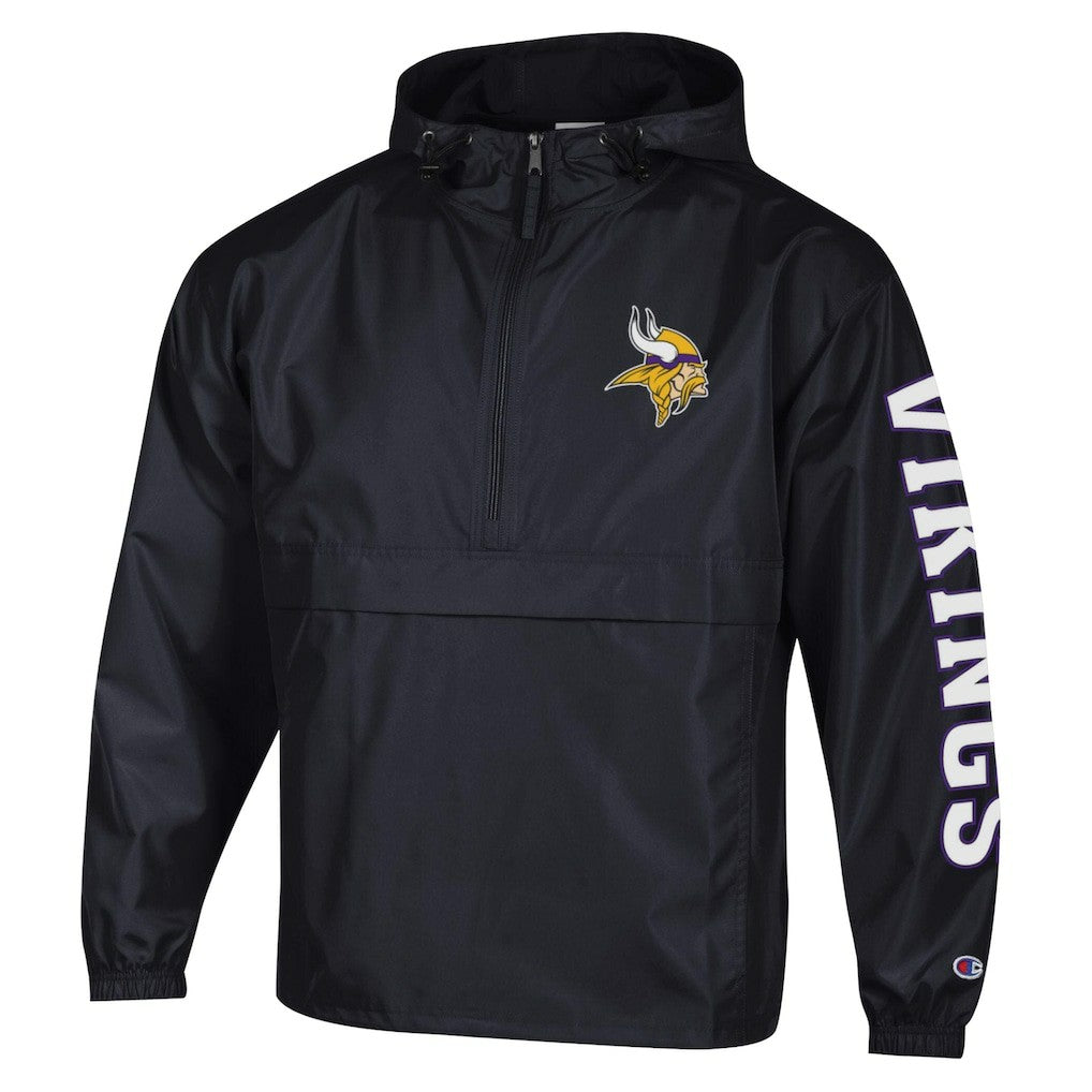 Minnesota Vikings Champion Packable Windbreaker Half-Zip Jacket - Black discount