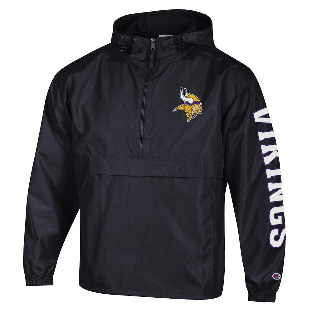 Minnesota Vikings Champion Packable Windbreaker Half-Zip Jacket - Black discount