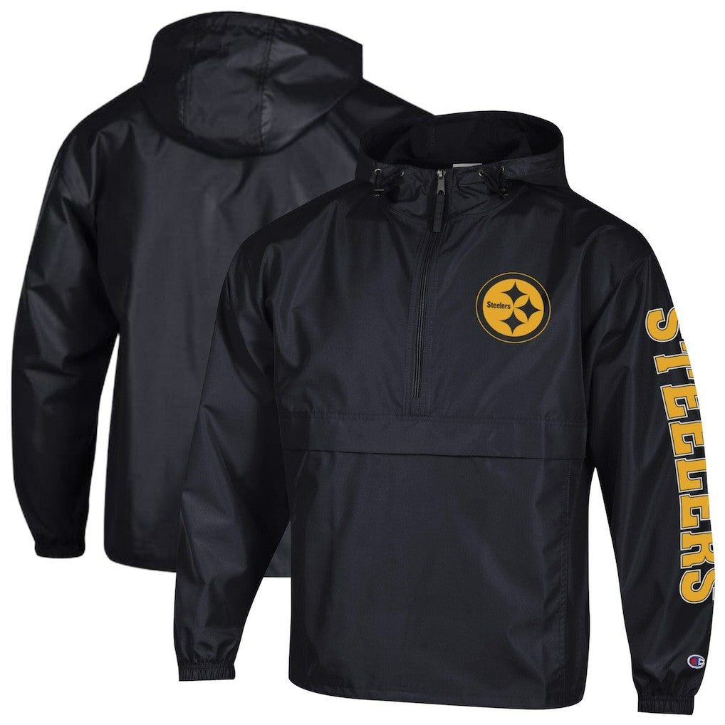 Pittsburgh Steelers Champion Packable Windbreaker Half-Zip Jacket - Black discount