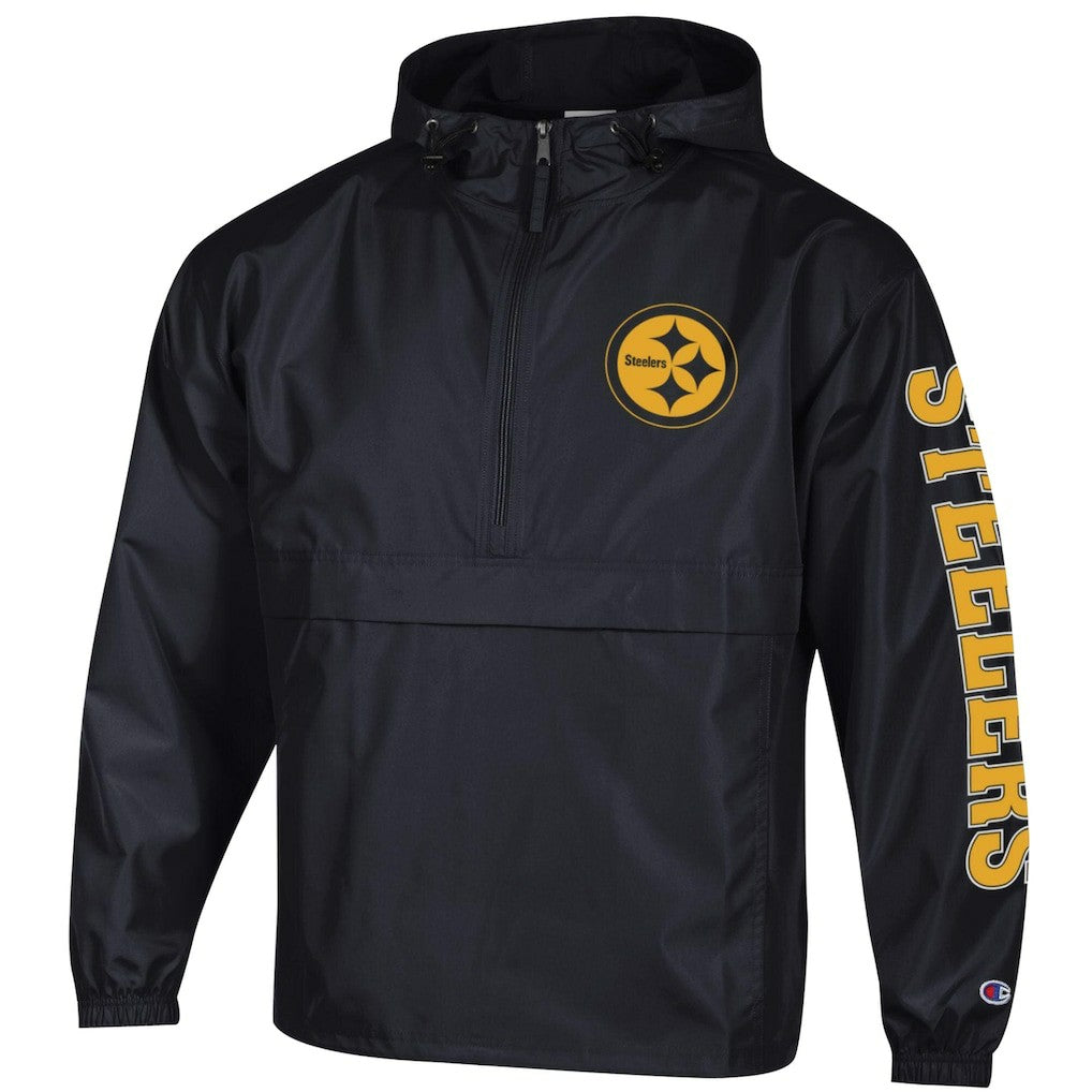 Pittsburgh Steelers Champion Packable Windbreaker Half-Zip Jacket - Black discount