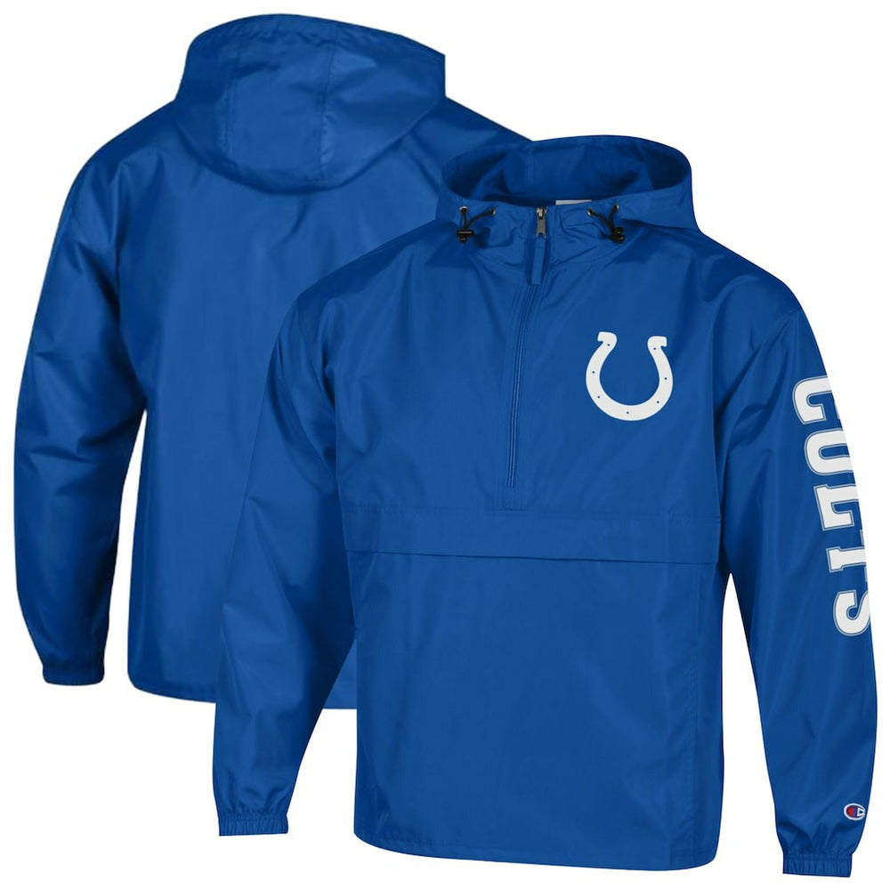 Indianapolis Colts Champion Packable Windbreaker Half-Zip Jacket - Royal sale