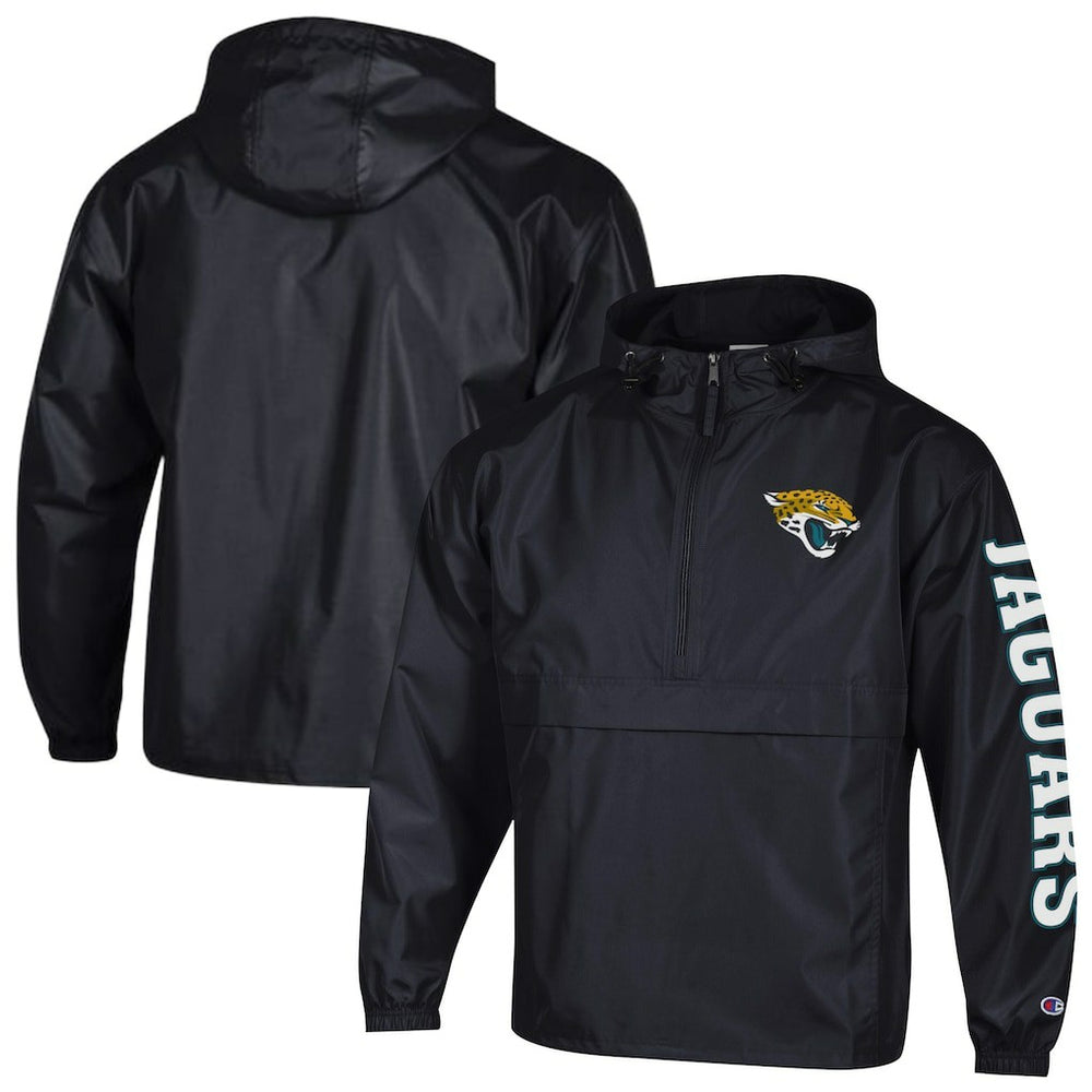Jacksonville Jaguars Champion Packable Windbreaker Half-Zip Jacket - Black sale