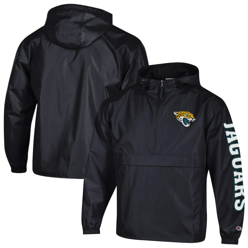 Jacksonville Jaguars Champion Packable Windbreaker Half-Zip Jacket - Black sale