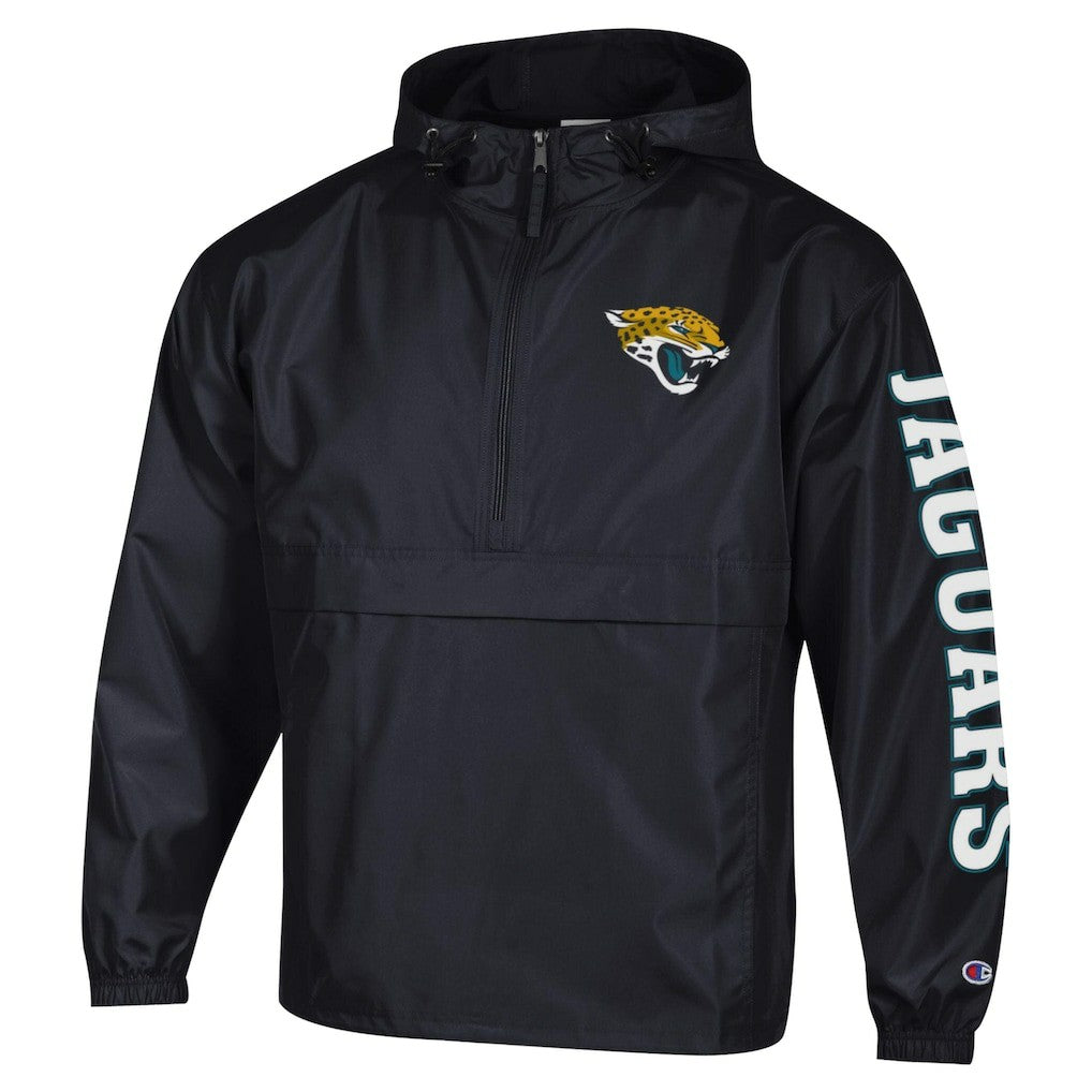 Jacksonville Jaguars Champion Packable Windbreaker Half-Zip Jacket - Black sale