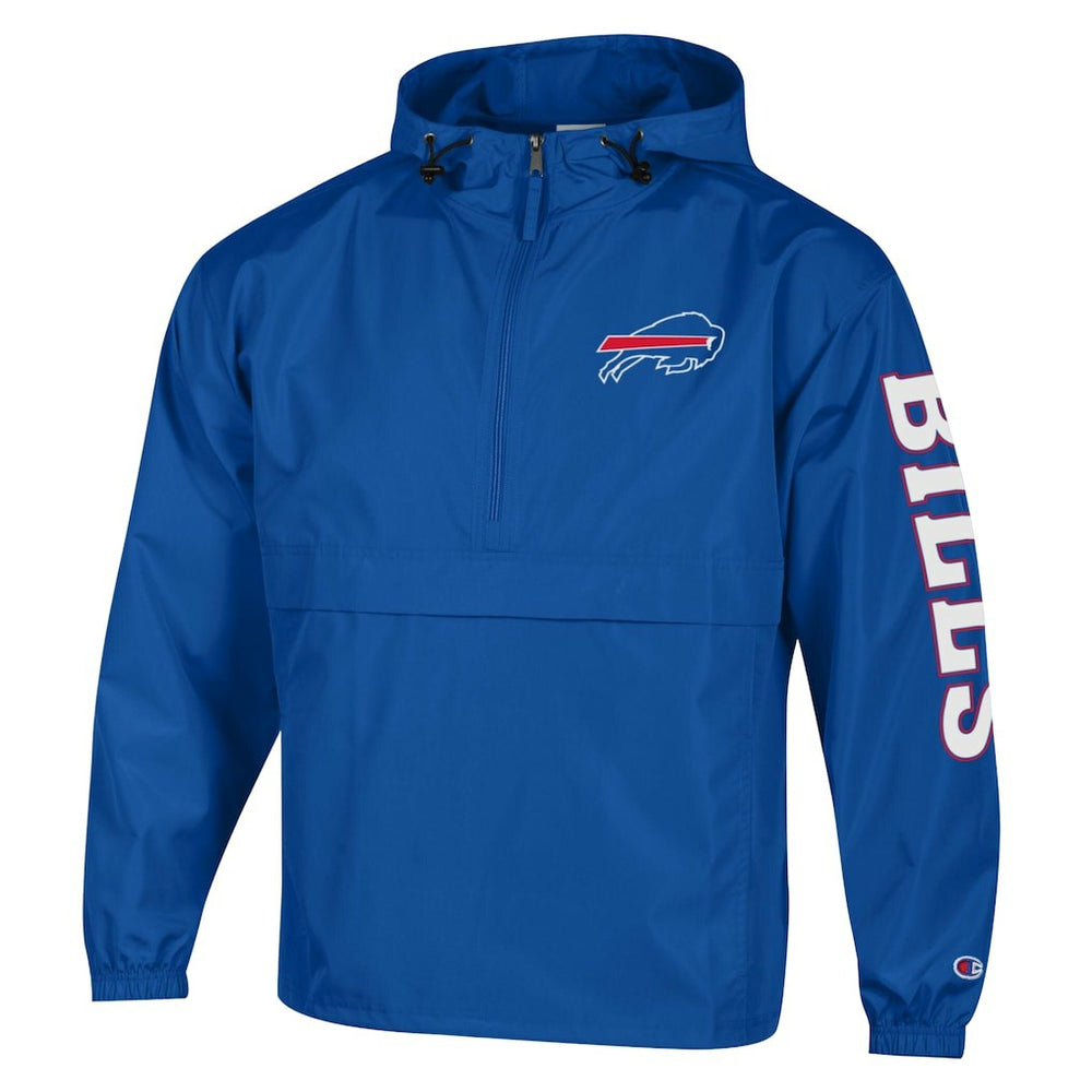 Buffalo Bills Champion Packable Windbreaker Half-Zip Jacket - Royal cheap