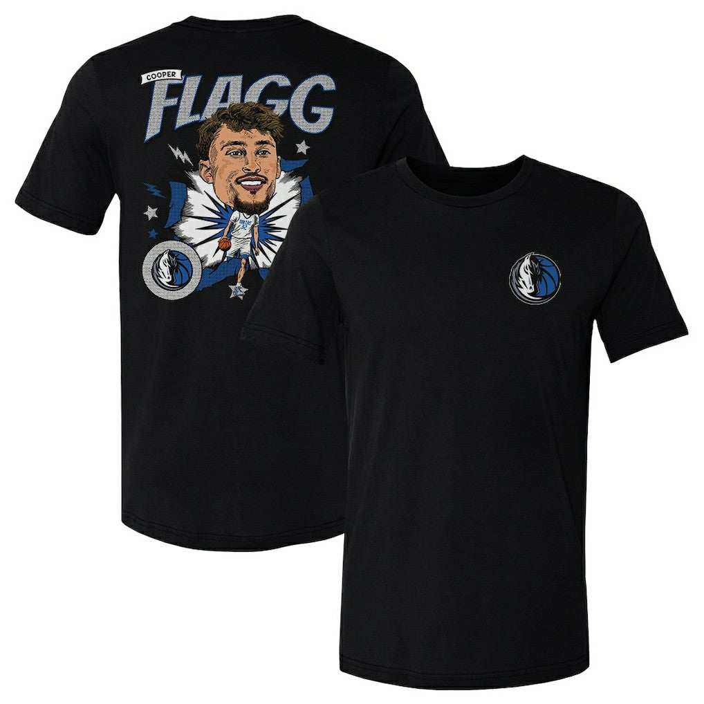 Cooper Flagg Dallas Mavericks 500 Level Caricature T-Shirt sale - Black online