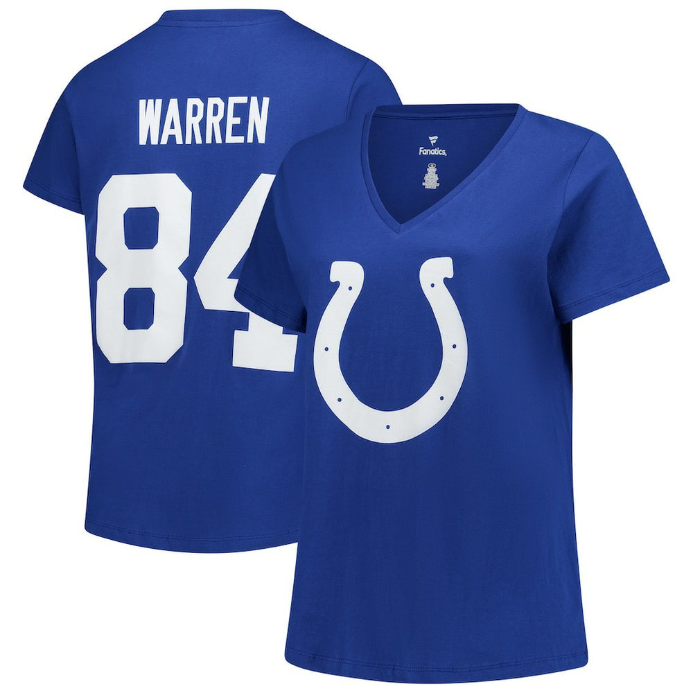 Tyler Warren Indianapolis Colts Women's Plus Size Name & Number V-Neck T-Shirt - Royal online