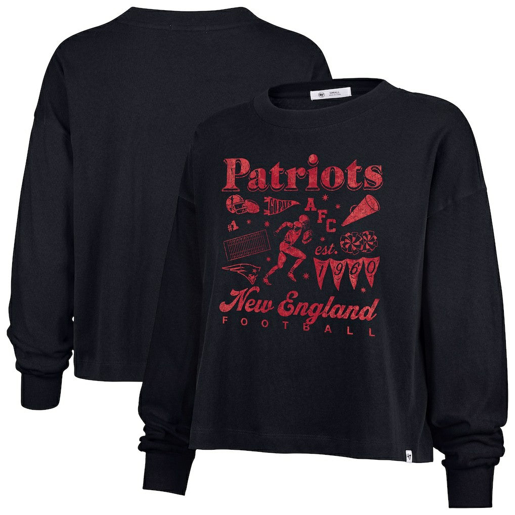 New England Patriots '47 Women's Team Collage Sydney Long Sleeve T-Shirt - Navy online