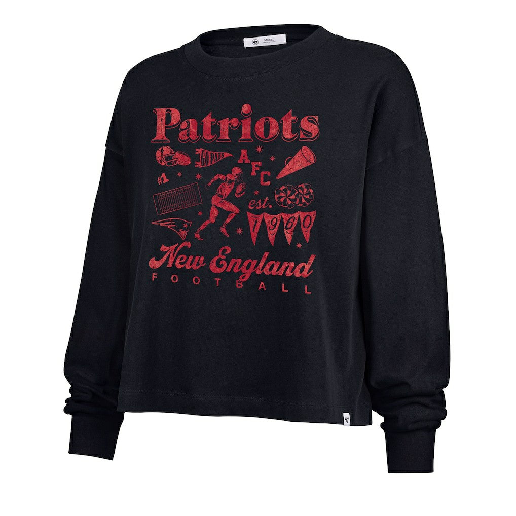 New England Patriots '47 Women's Team Collage Sydney Long Sleeve T-Shirt - Navy online