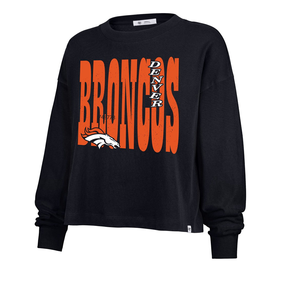 Denver Broncos '47 Women's Stacked Sydney Long Sleeve T-Shirt - Navy sale
