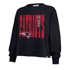 New England Patriots '47 Women's Stacked Sydney Long Sleeve T-Shirt - Navy on sale