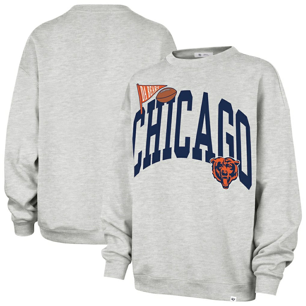 Chicago Bears '47 Women's Arched Icon Oversized Sweatshirt - Gray discount