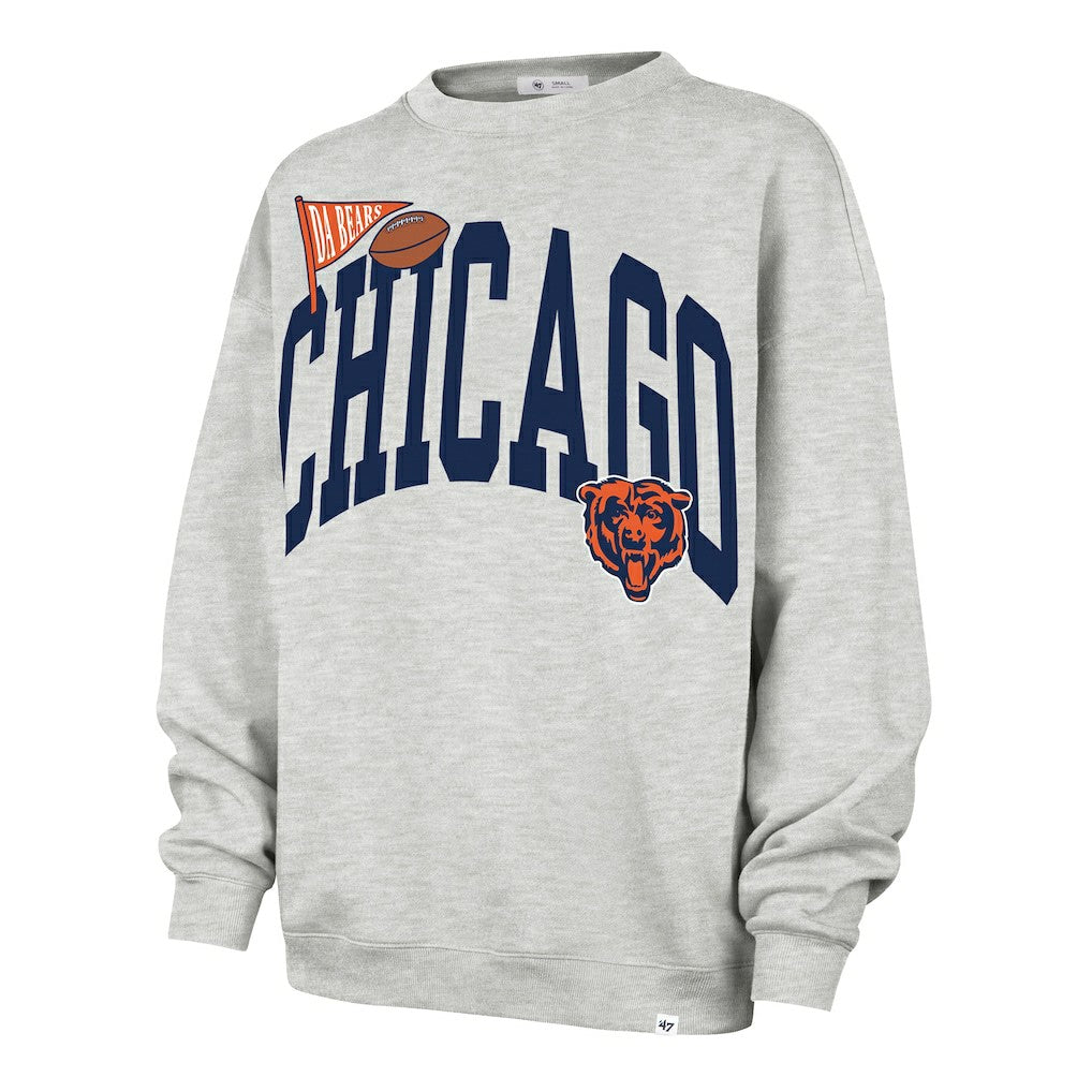 Chicago Bears '47 Women's Arched Icon Oversized Sweatshirt - Gray discount