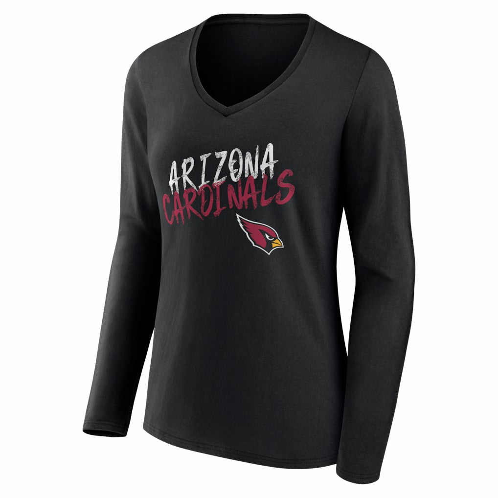 Arizona Cardinals Women's Hustle Personalized Name & Number Long Sleeve V-Neck T-Shirt - Black sale