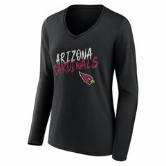 Arizona Cardinals Women's Hustle Personalized Name & Number Long Sleeve V-Neck T-Shirt - Black sale
