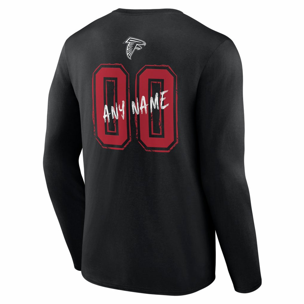 Atlanta Falcons Hustle Personalized Name & Number Long Sleeve T-Shirt - Black for sale