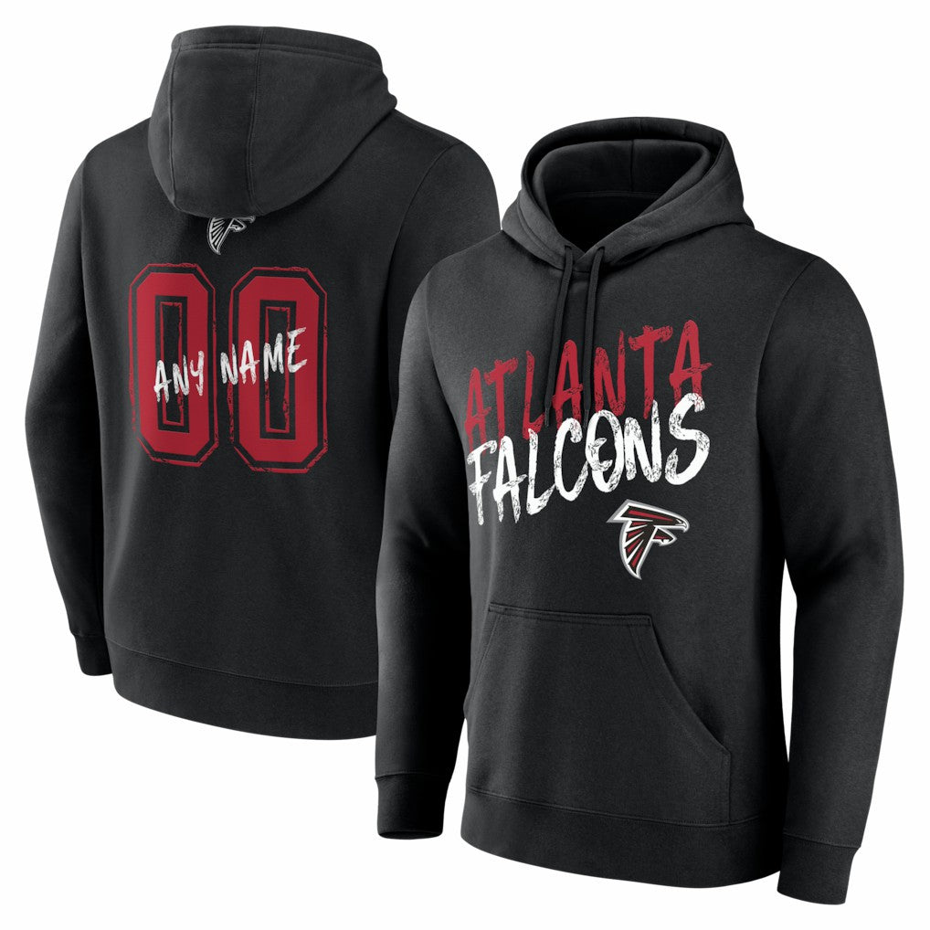 Atlanta Falcons Hustle Personalized Name & Number Hoodie - Black on sale