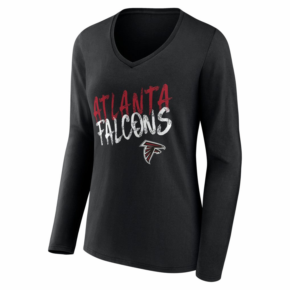 Atlanta Falcons Women's Hustle Personalized Name & Number Long Sleeve V-Neck T-Shirt - Black online