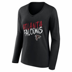 Atlanta Falcons Women's Hustle Personalized Name & Number Long Sleeve V-Neck T-Shirt - Black online