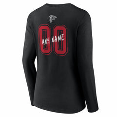 Atlanta Falcons Women's Hustle Personalized Name & Number Long Sleeve V-Neck T-Shirt - Black online