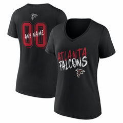Atlanta Falcons Women's Hustle Personalized Name & Number V-Neck T-Shirt - Black outlet