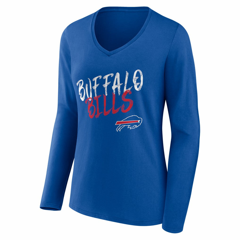Buffalo Bills Women's Hustle Personalized Name & Number Long Sleeve V-Neck T-Shirt - Royal outlet