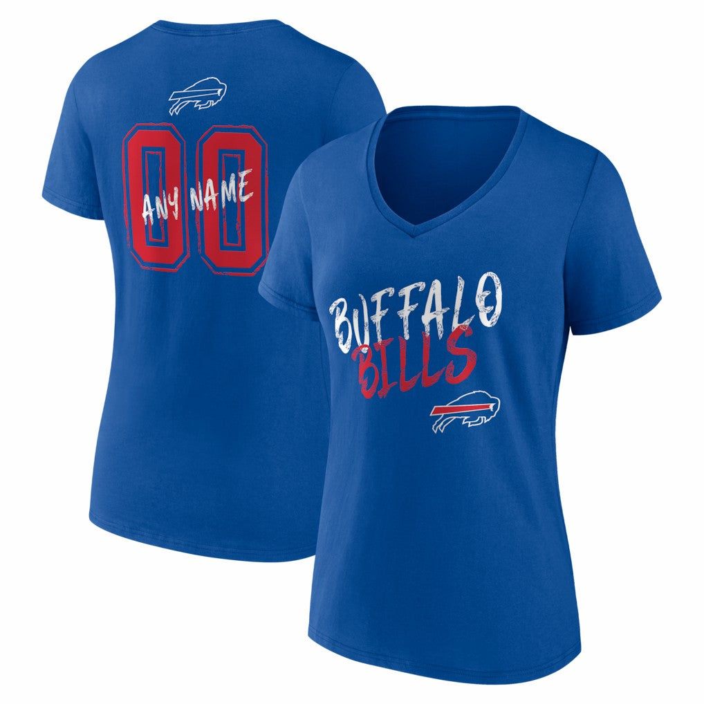 Buffalo Bills Women's Hustle Personalized Name & Number V-Neck T-Shirt - Royal on sale