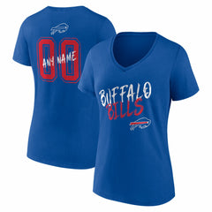 Buffalo Bills Women's Hustle Personalized Name & Number V-Neck T-Shirt - Royal on sale