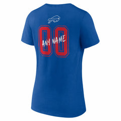 Buffalo Bills Women's Hustle Personalized Name & Number V-Neck T-Shirt - Royal on sale