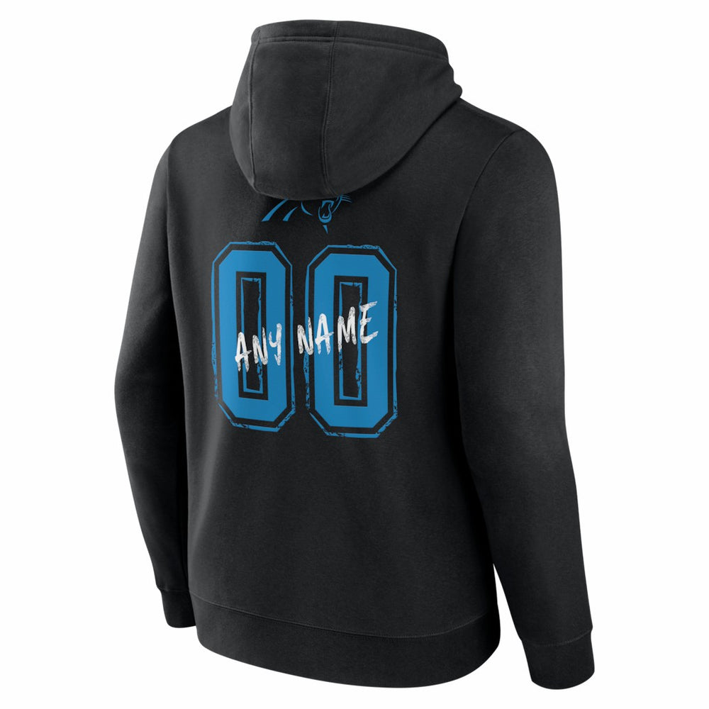 Carolina Panthers Hustle Personalized Name & Number Hoodie - Black on sale