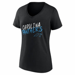 Carolina Panthers Women's Hustle Personalized Name & Number V-Neck T-Shirt - Black online