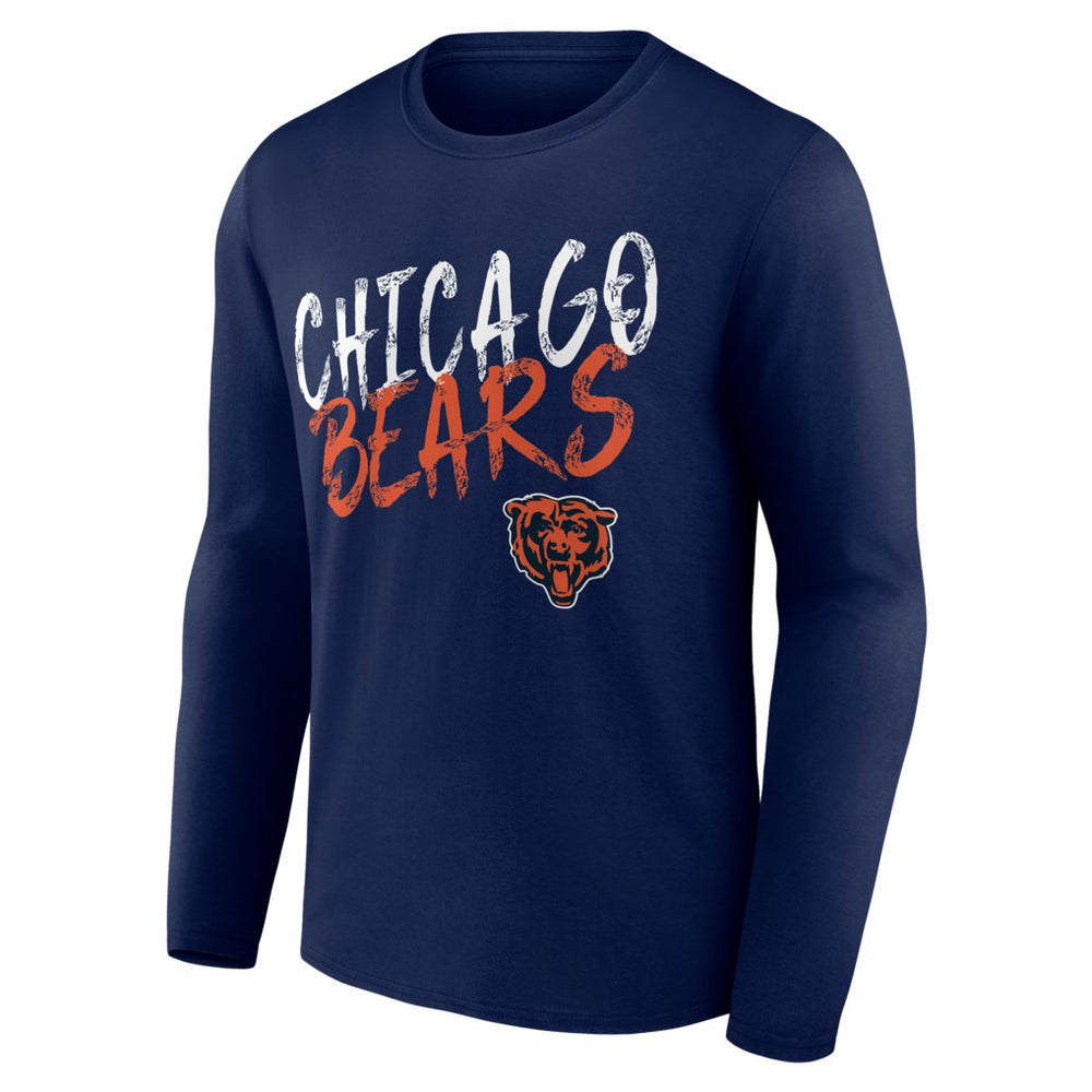 Chicago Bears Hustle Personalized Name & Number Long Sleeve T-Shirt - Navy cheap