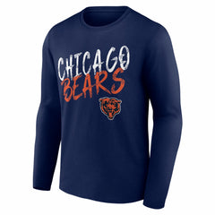 Chicago Bears Hustle Personalized Name & Number Long Sleeve T-Shirt - Navy cheap